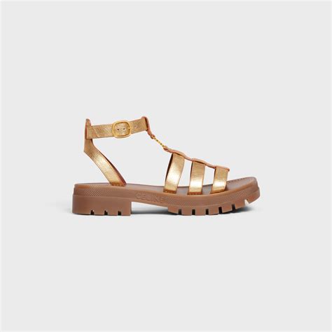 celine gold gladiator sandals|CELINE TRIOMPHE SANDAL in LAMINATED CALFSKIN.